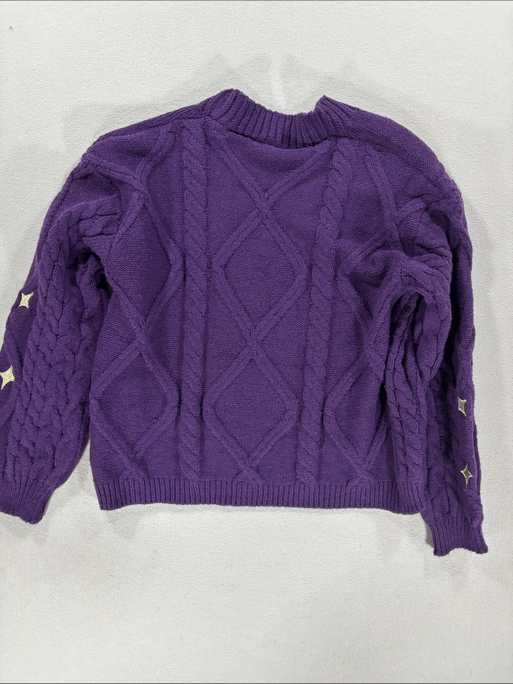 Taylor Swift Speak Now Purple Cable Knit Button-Front Sweater Cardigan XS/S - Picture 8 of 8